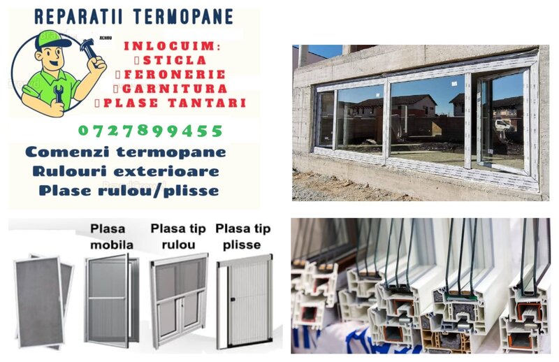 Reparatii si reglaje termopane PVC si aluminiu!!!